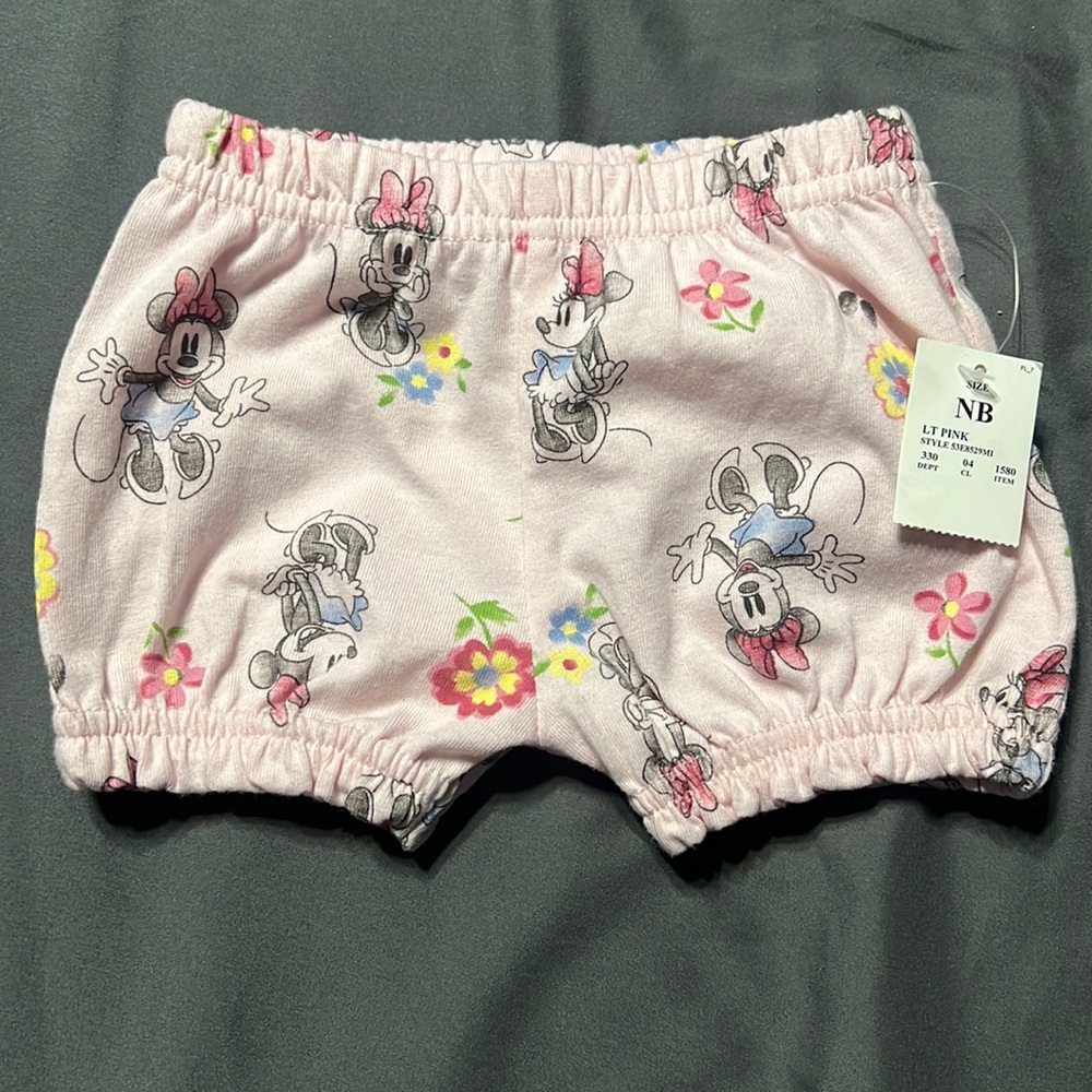 NB NWT Minnie Mouse Baby Shorts/Bloomers